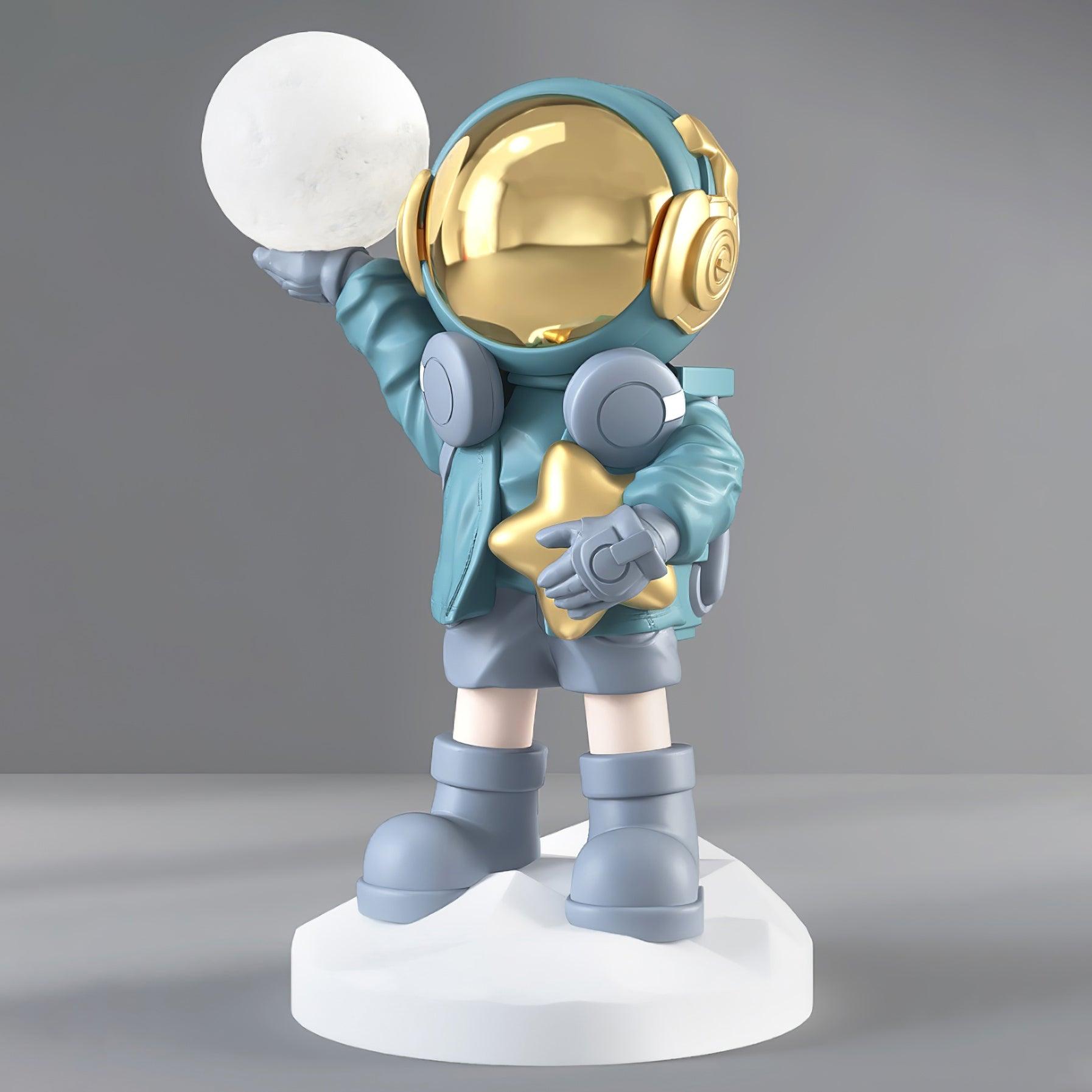 Apollo Astronaut Resin Standing Lamp with Integrated LED and Rechargeable Battery