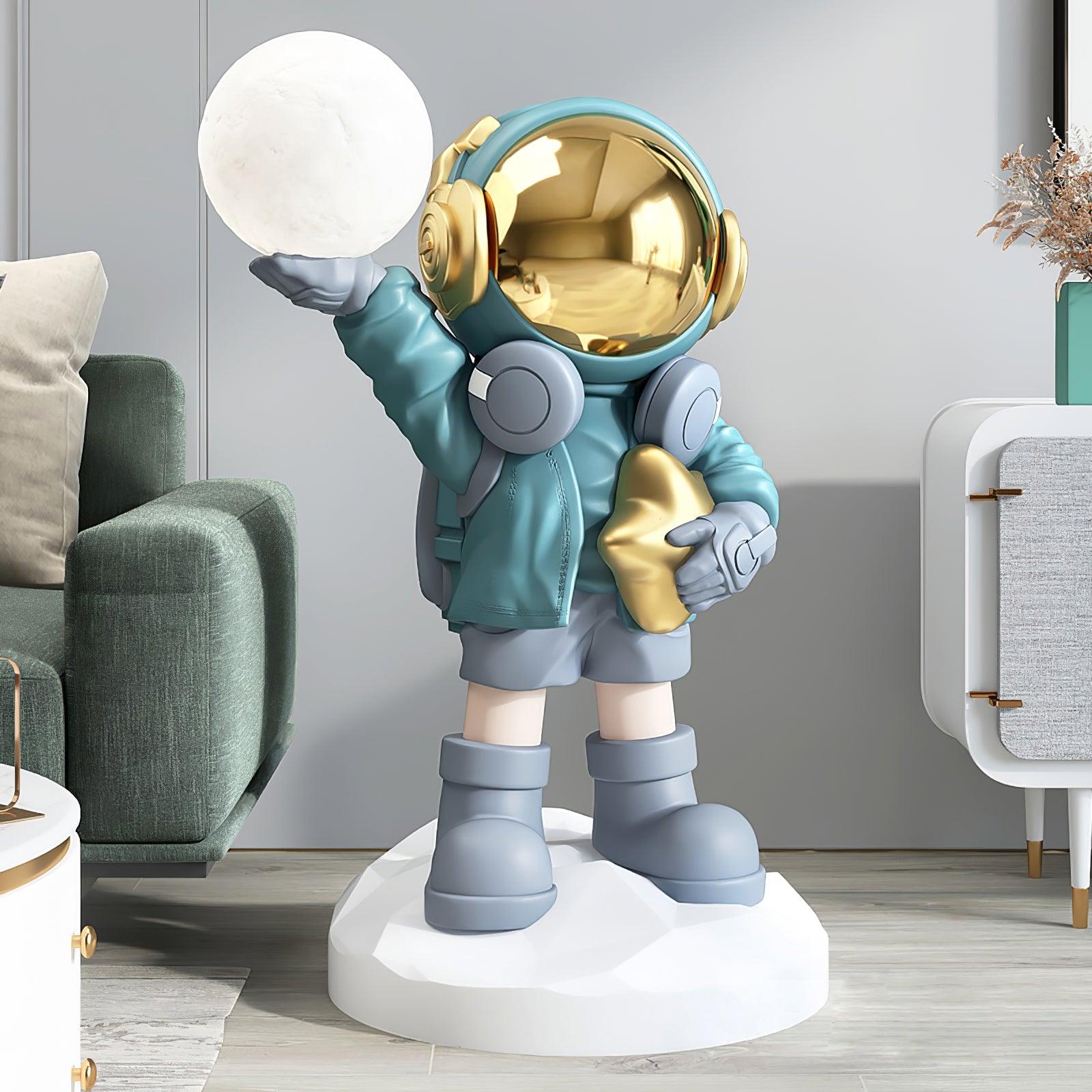 Apollo Astronaut Resin Standing Lamp with Integrated LED and Rechargeable Battery