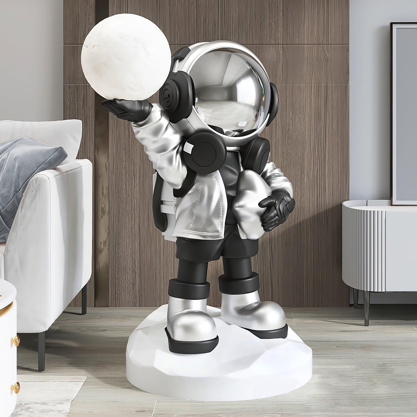 Apollo Astronaut Resin Standing Lamp with Integrated LED and Rechargeable Battery