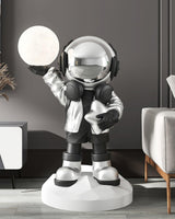 Apollo Astronaut Resin Standing Lamp with Integrated LED and Rechargeable Battery