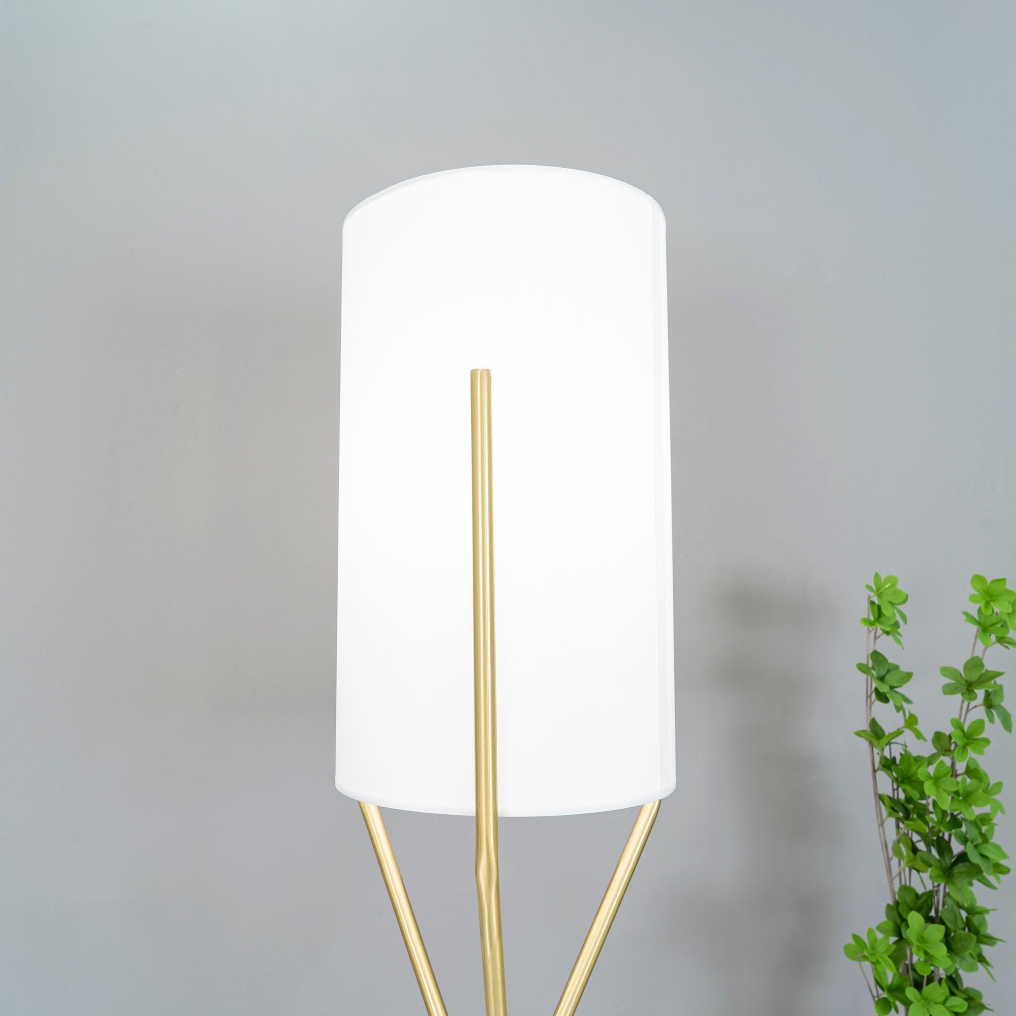 Elegant Brass Arborescence Floor Lamp Contemporary Reading Light with Cloth Shade