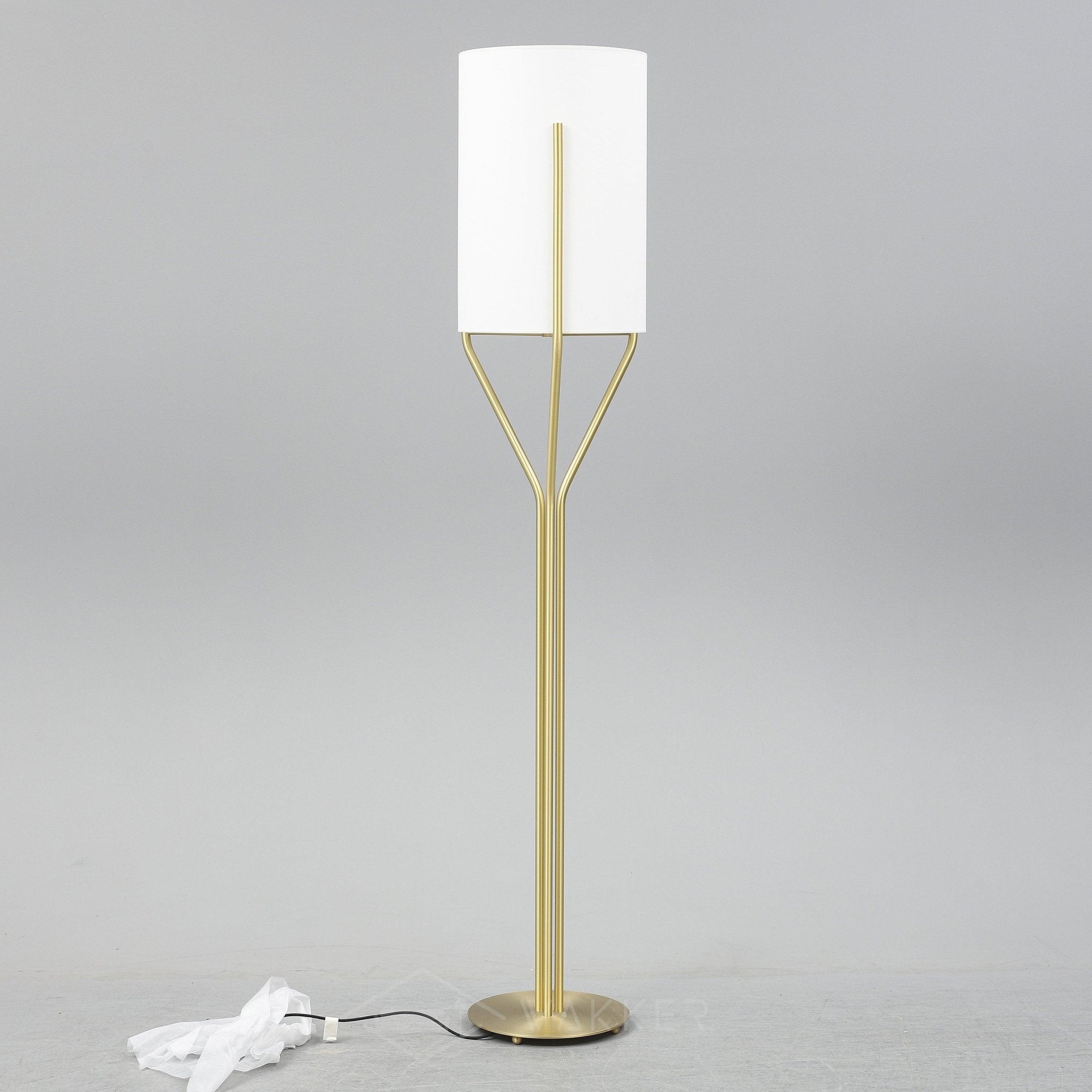 Elegant Brass Arborescence Floor Lamp Contemporary Reading Light with Cloth Shade