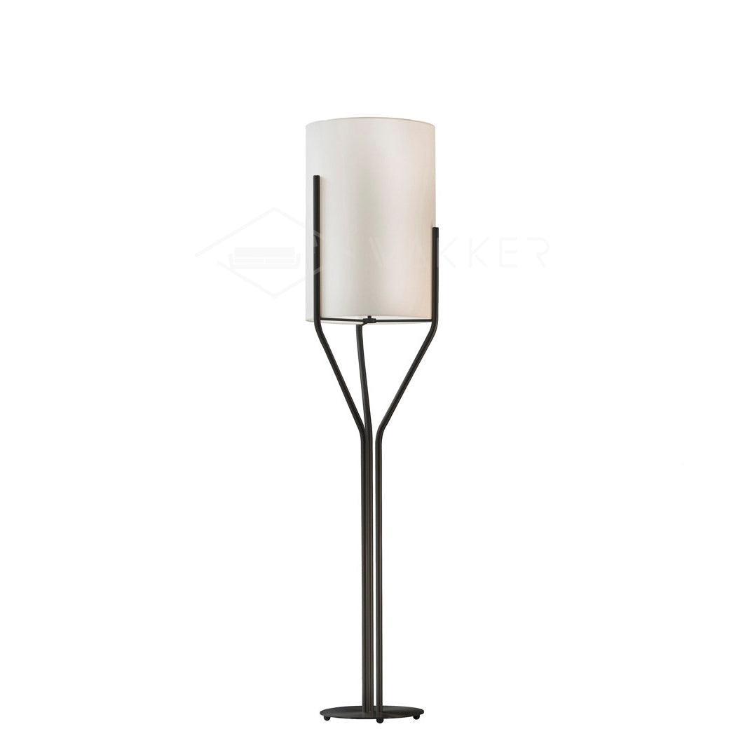 Elegant Brass Arborescence Floor Lamp Contemporary Reading Light with Cloth Shade