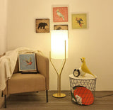 Elegant Brass Arborescence Floor Lamp Contemporary Reading Light with Cloth Shade