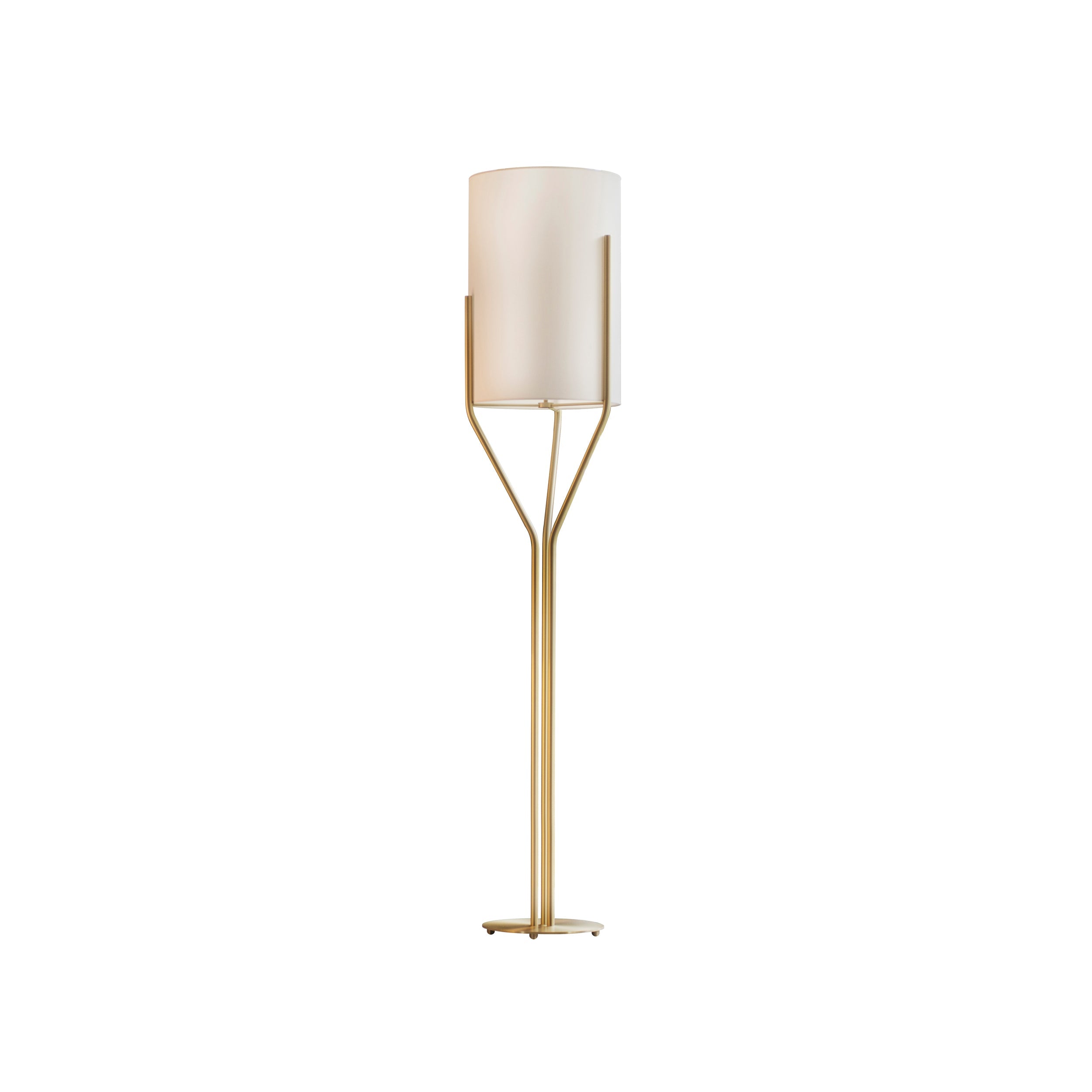 Elegant Brass Arborescence Floor Lamp Contemporary Reading Light with Cloth Shade
