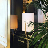 Elegant Brass Arborescence Floor Lamp Contemporary Reading Light with Cloth Shade