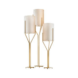 Elegant Brass Arborescence Floor Lamp Contemporary Reading Light with Cloth Shade