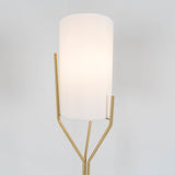 Elegant Brass Arborescence Floor Lamp Contemporary Reading Light with Cloth Shade