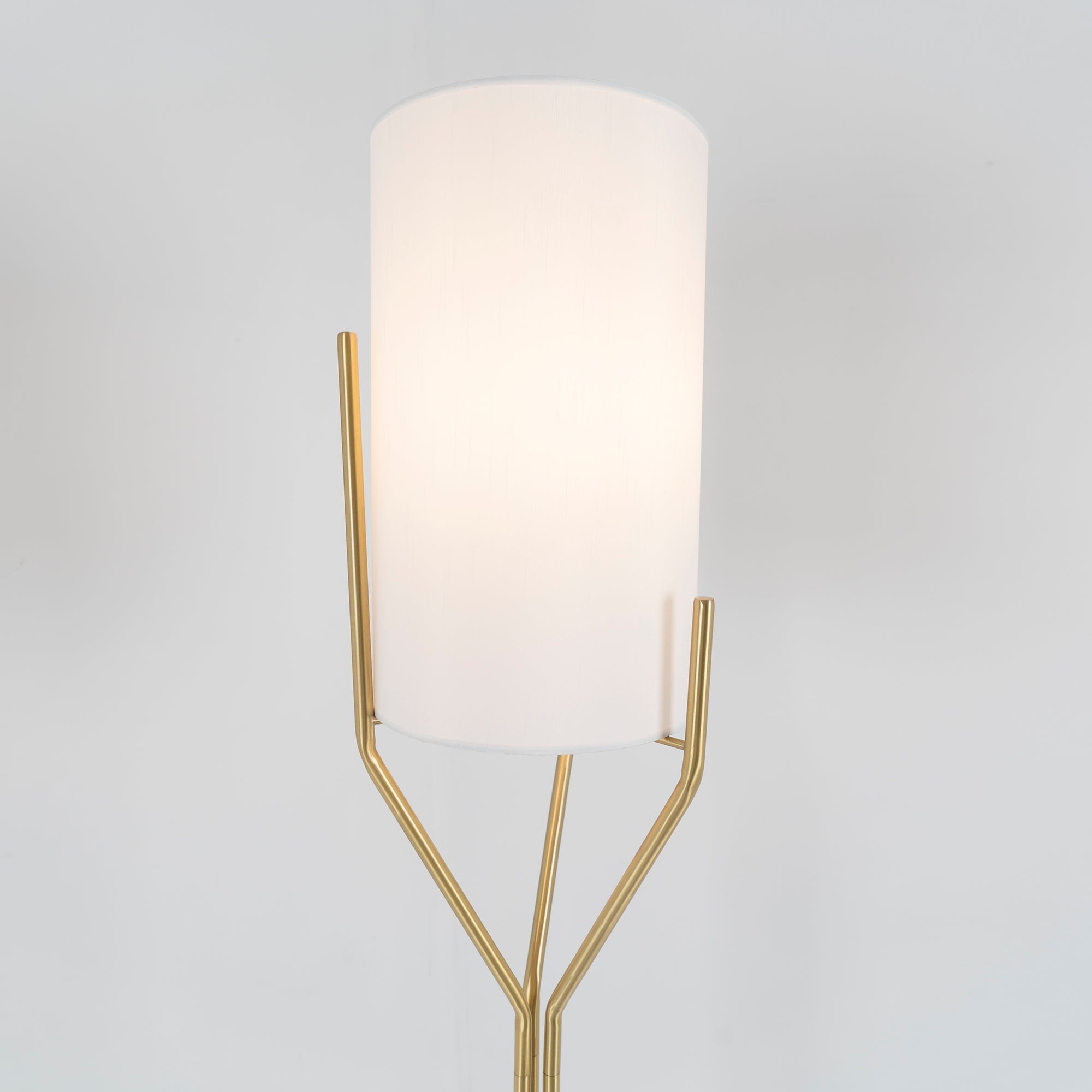 Elegant Brass Arborescence Floor Lamp Contemporary Reading Light with Cloth Shade