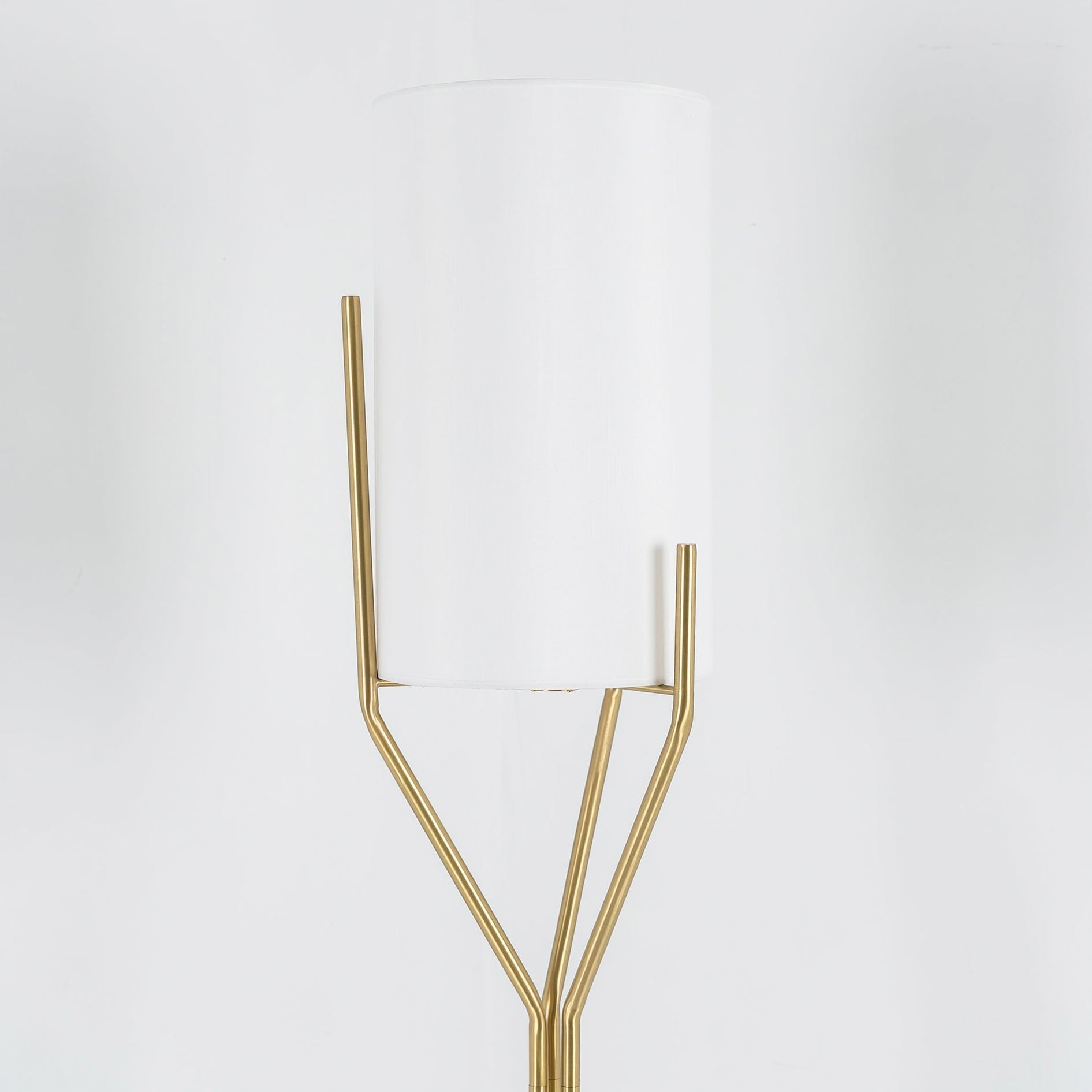 Elegant Brass Arborescence Floor Lamp Contemporary Reading Light with Cloth Shade