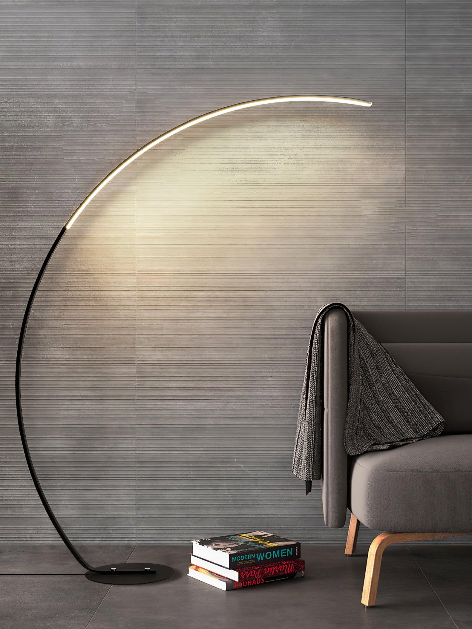 Modern LED Arc Floor Lamp Minimalist Standing Accent Light for Living Room