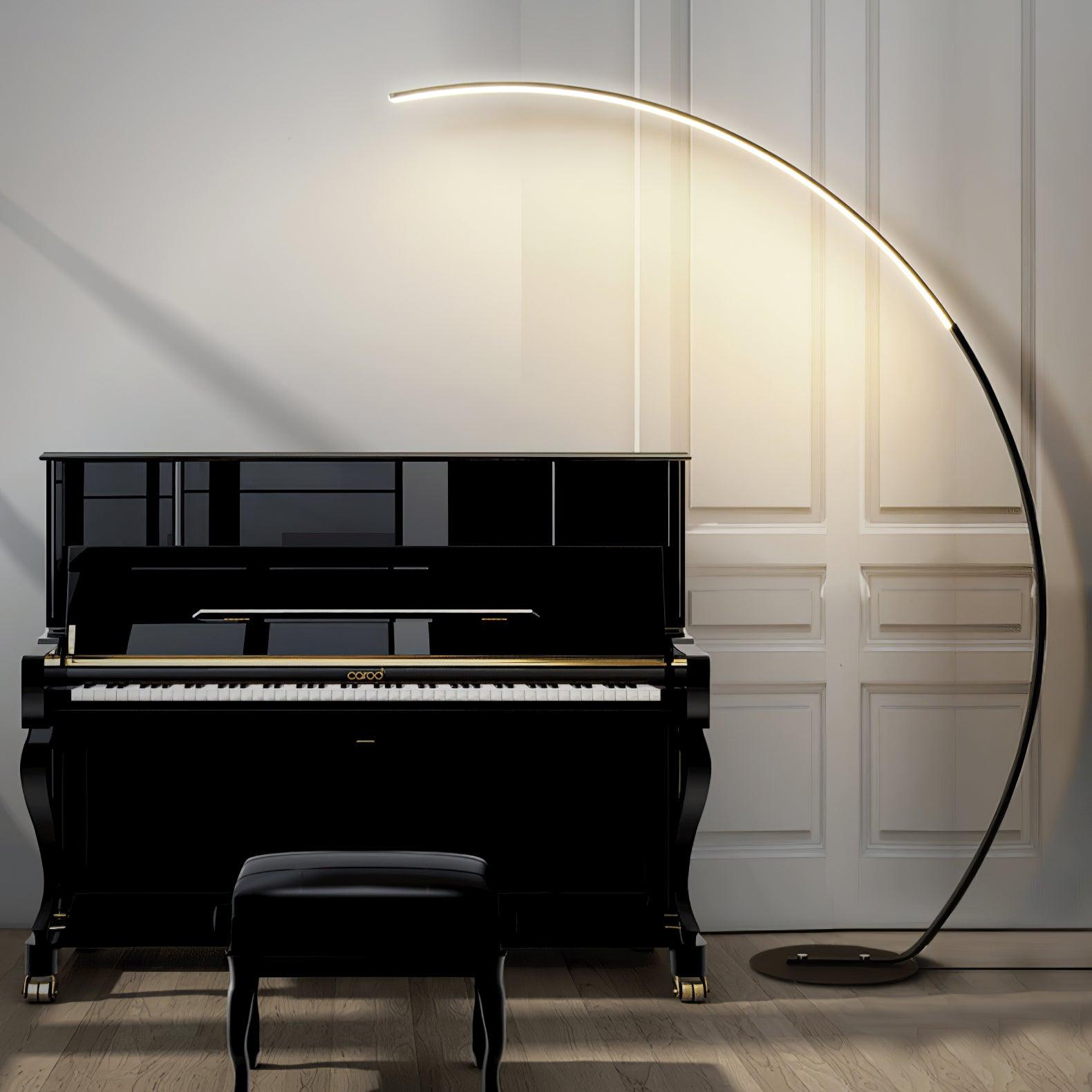 Modern LED Arc Floor Lamp Minimalist Standing Accent Light for Living Room