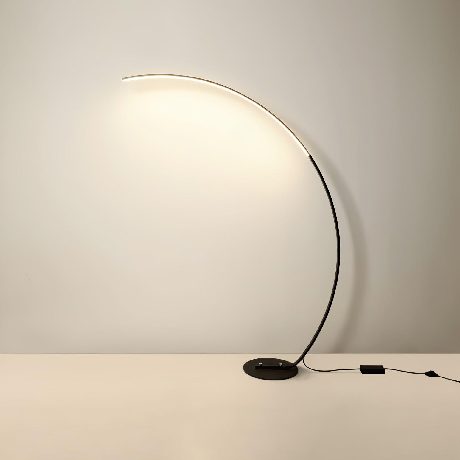 Modern LED Arc Floor Lamp Minimalist Standing Accent Light for Living Room
