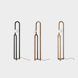 Modern Wood Arc Floor Lamp Minimalist Torchiere Standing Light with Acrylic Orb