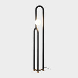 Modern Wood Arc Floor Lamp Minimalist Torchiere Standing Light with Acrylic Orb