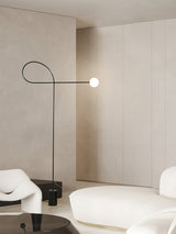 Modern Industrial Arcane Orb Glass Globe Floor Lamp with Metal Frame