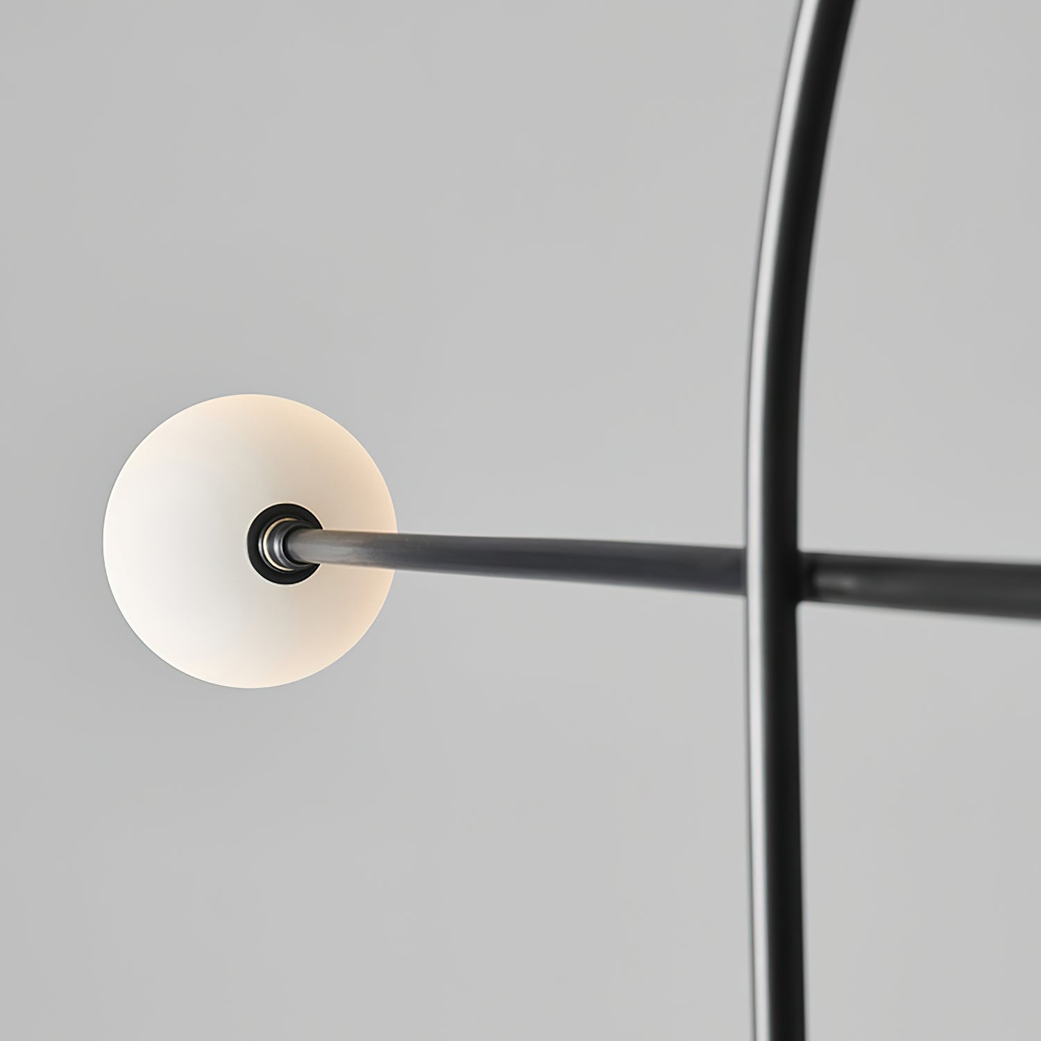 Modern Industrial Arcane Orb Glass Globe Floor Lamp with Metal Frame