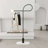 Modern Industrial Arcane Orb Glass Globe Floor Lamp with Metal Frame