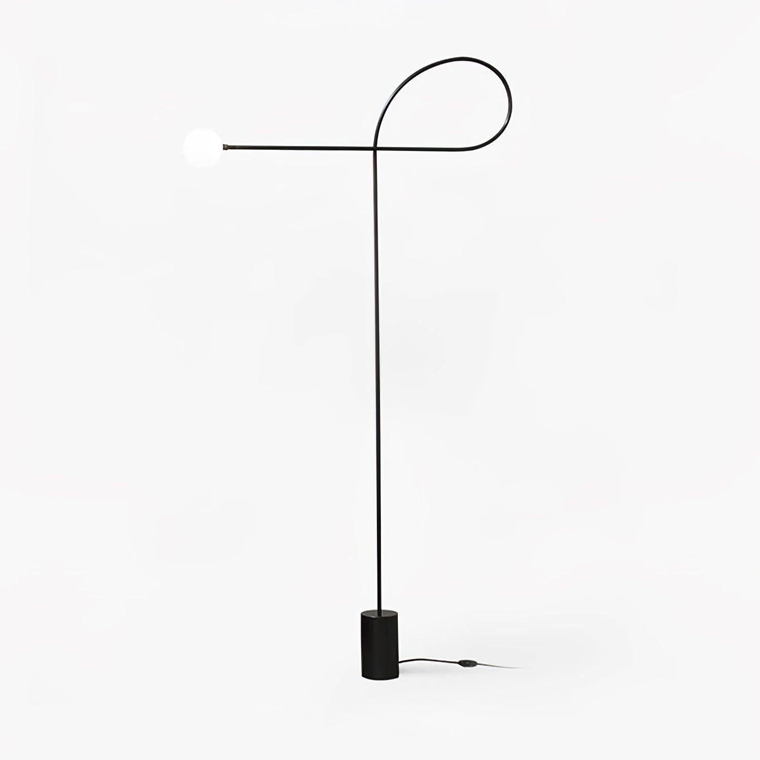 Modern Industrial Arcane Orb Glass Globe Floor Lamp with Metal Frame