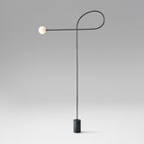 Modern Industrial Arcane Orb Glass Globe Floor Lamp with Metal Frame
