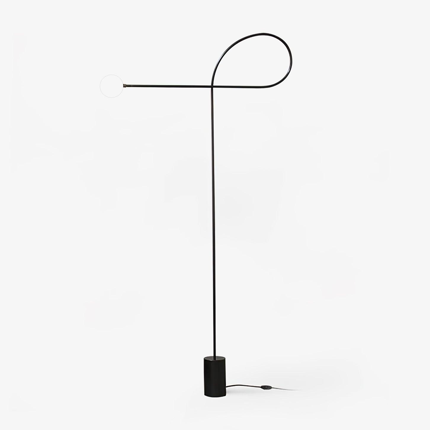 Modern Industrial Arcane Orb Glass Globe Floor Lamp with Metal Frame