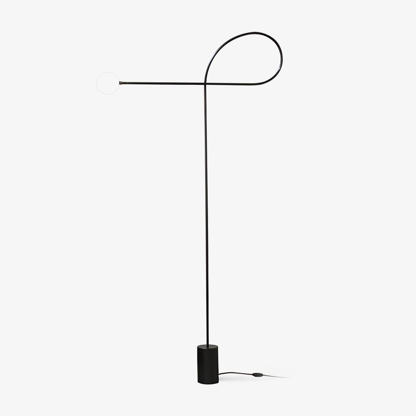 Modern Industrial Arcane Orb Glass Globe Floor Lamp with Metal Frame