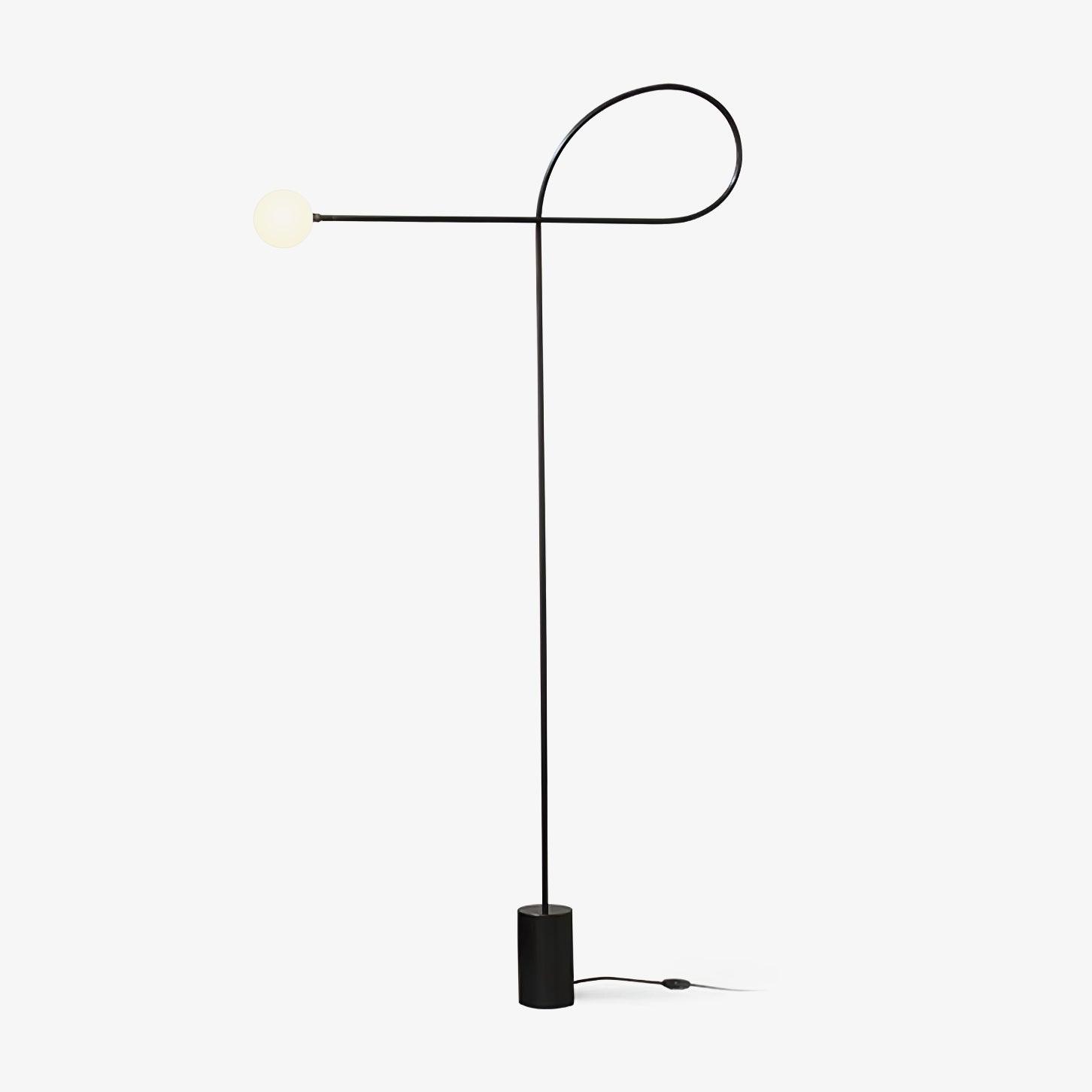 Modern Industrial Arcane Orb Glass Globe Floor Lamp with Metal Frame