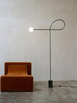 Modern Industrial Arcane Orb Glass Globe Floor Lamp with Metal Frame
