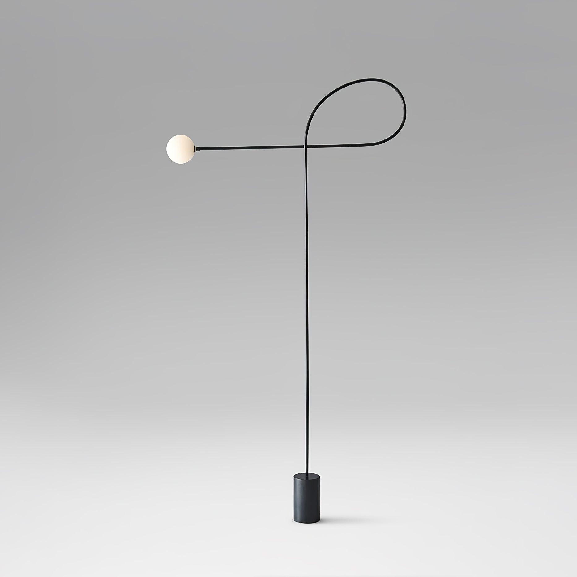 Modern Industrial Arcane Orb Glass Globe Floor Lamp with Metal Frame