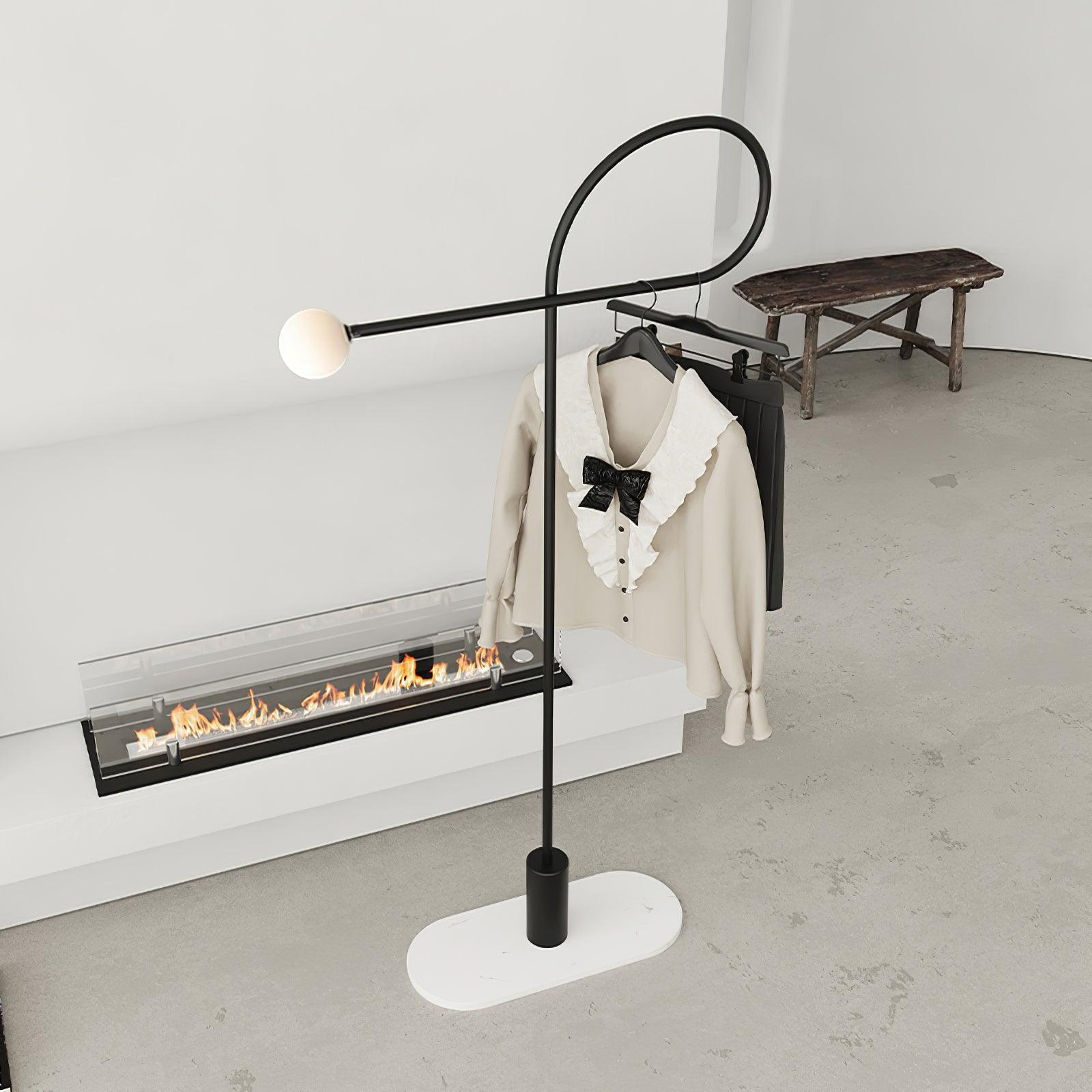 Modern Industrial Arcane Orb Glass Globe Floor Lamp with Metal Frame