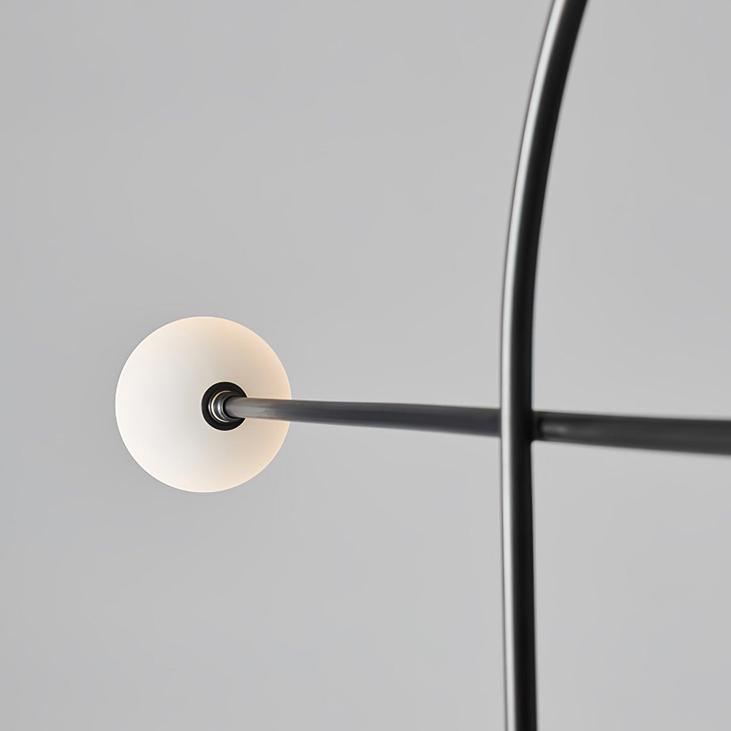 Modern Industrial Arcane Orb Glass Globe Floor Lamp with Metal Frame