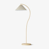 modern-arched-standing-floor-lamp-with-pleated-fabric-shade-in-cream-finish