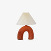 Arched Ceramic Pleated Table Lamp with Fabric Shade Elegant Bedside Desk Lighting for Modern Home Decor