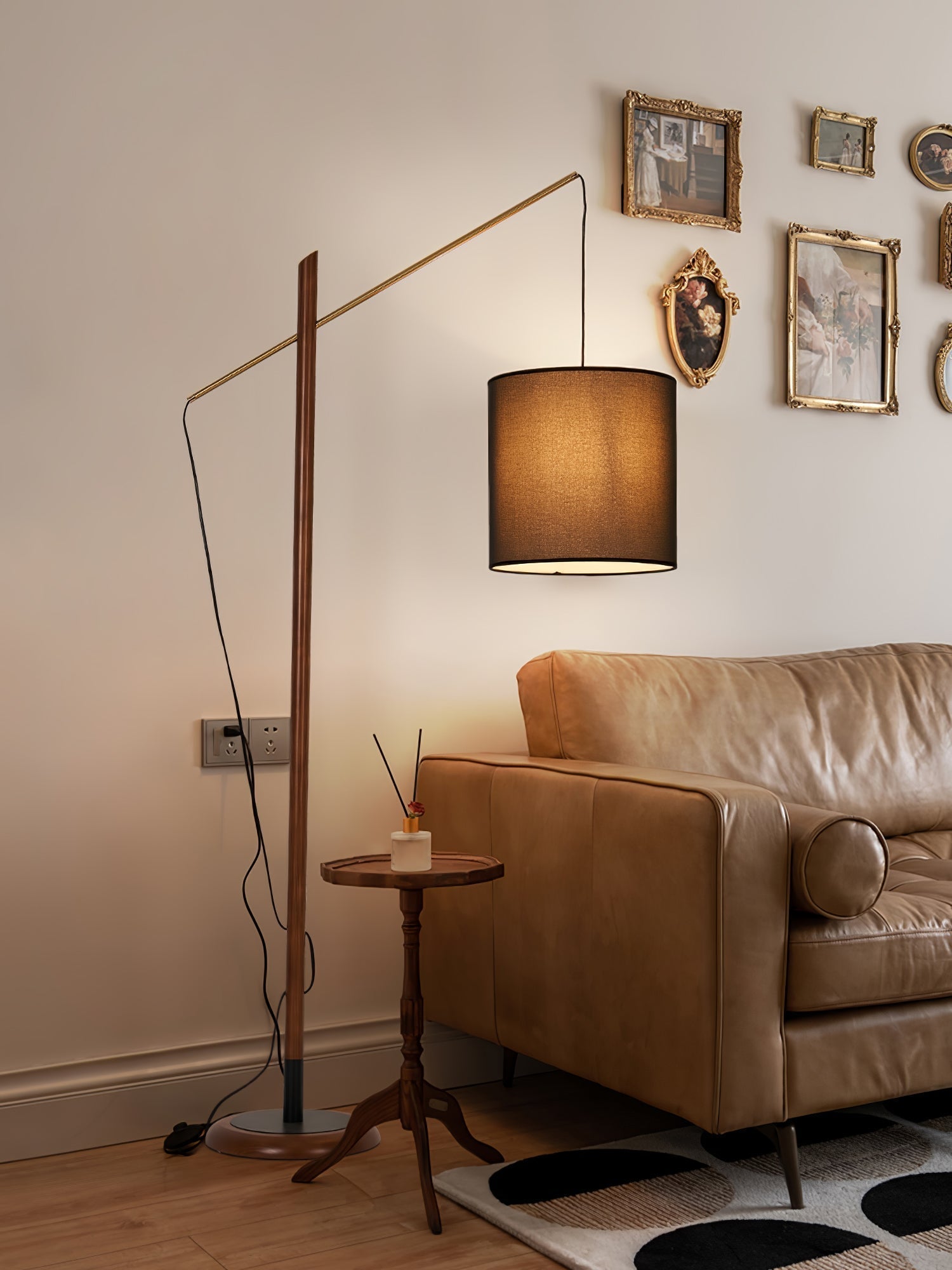 archer-contemporary-arched-wood-standing-lamp-with-adjustable-linen-drum-shade
