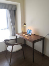 Modern Scandustrial Brass and Black Metal Desk Lamp for Office or Bedside Lighting
