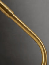 Modern Scandustrial Brass and Black Metal Desk Lamp for Office or Bedside Lighting