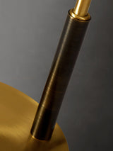 Modern Scandustrial Brass and Black Metal Desk Lamp for Office or Bedside Lighting