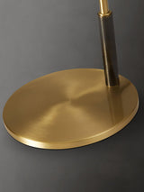 Modern Scandustrial Brass and Black Metal Desk Lamp for Office or Bedside Lighting