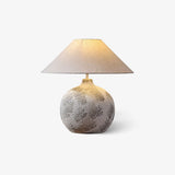 Arosa Modern Ceramic Table Lamp with Fabric Shade and Natural Textured Base Reading Light