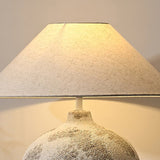 Arosa Modern Ceramic Table Lamp with Fabric Shade and Natural Textured Base Reading Light