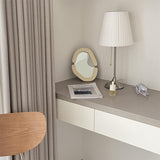 Elegant Chrome Table Lamp with White Pleated Shade for Bedroom Nightstand