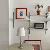 Elegant Chrome Table Lamp with White Pleated Shade for Bedroom Nightstand