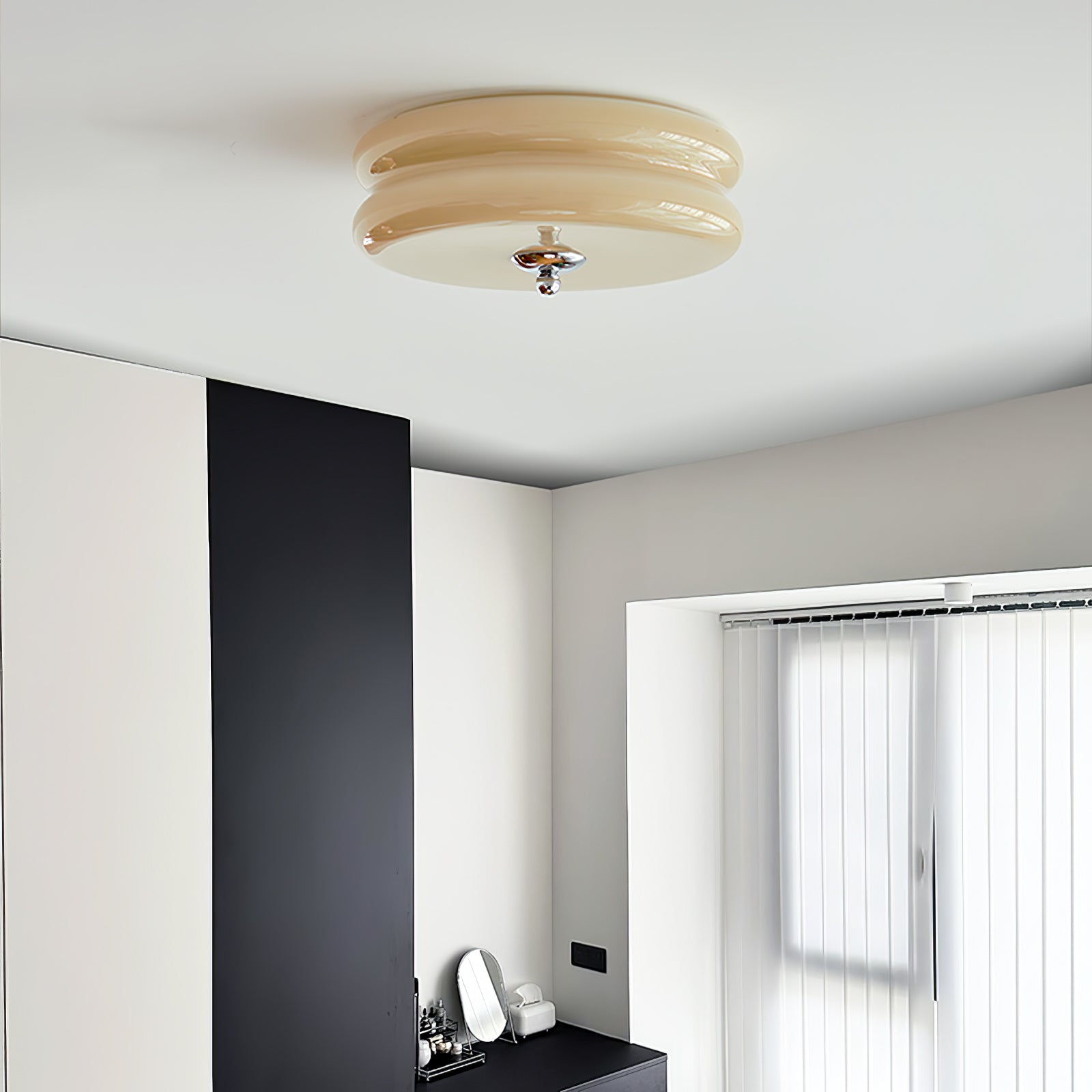 Vintage Art Deco Integrated LED Flush Mount Ceiling Light for Modern Interiors