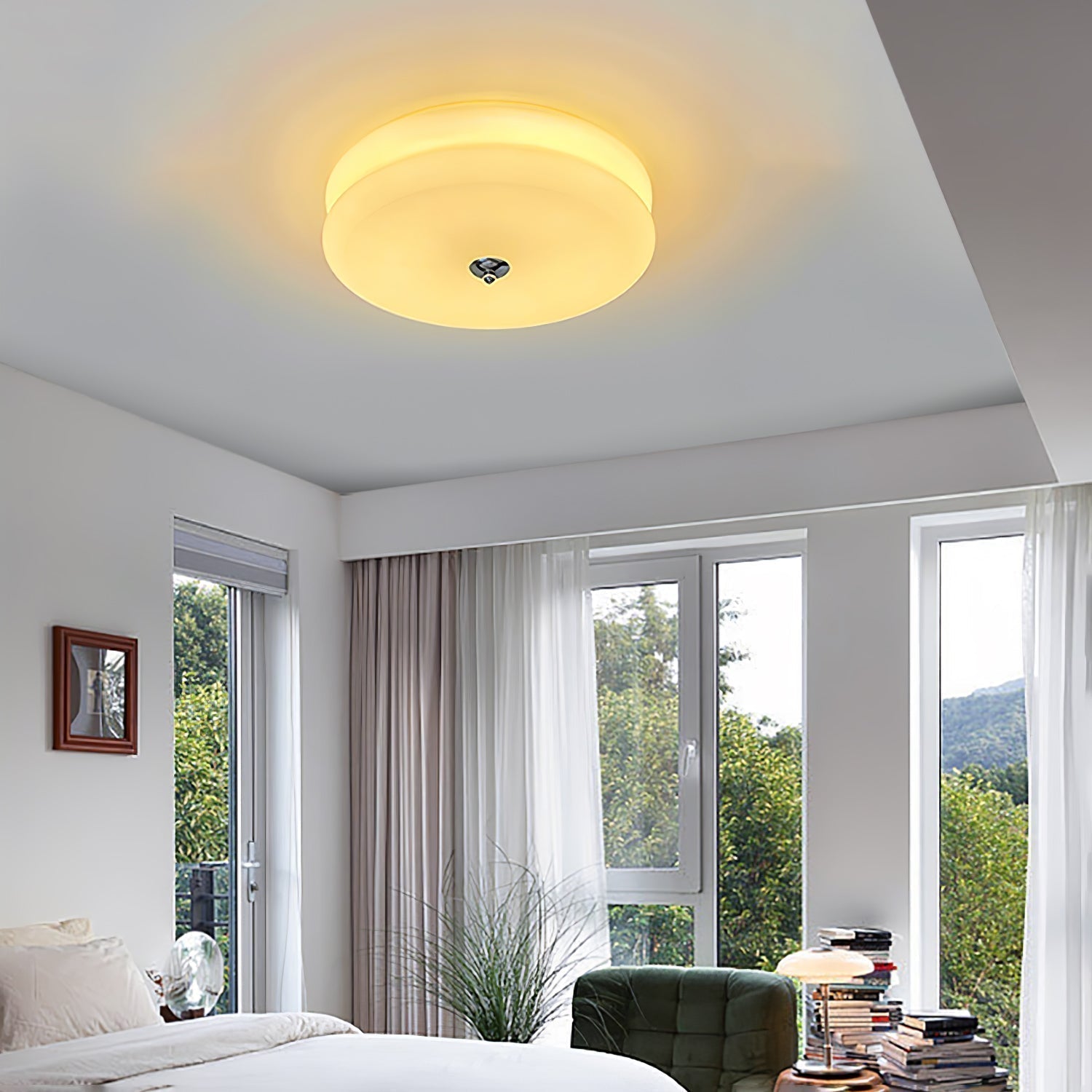 Vintage Art Deco Integrated LED Flush Mount Ceiling Light for Modern Interiors