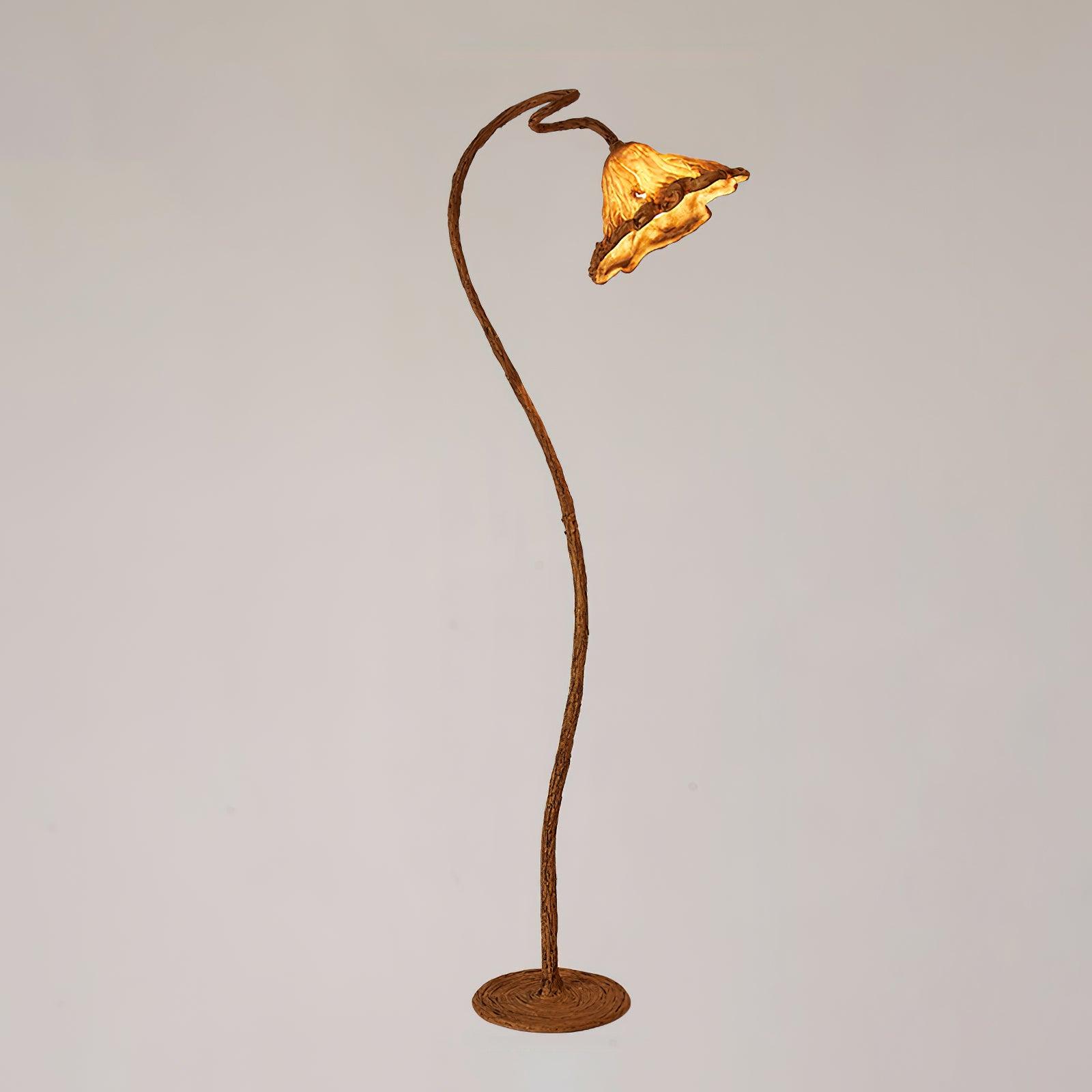Elegant Lotus Leaf Floor Lamp Modern Resin Standing Light with Organic Design