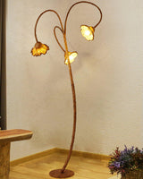 Elegant Lotus Leaf Floor Lamp Modern Resin Standing Light with Organic Design