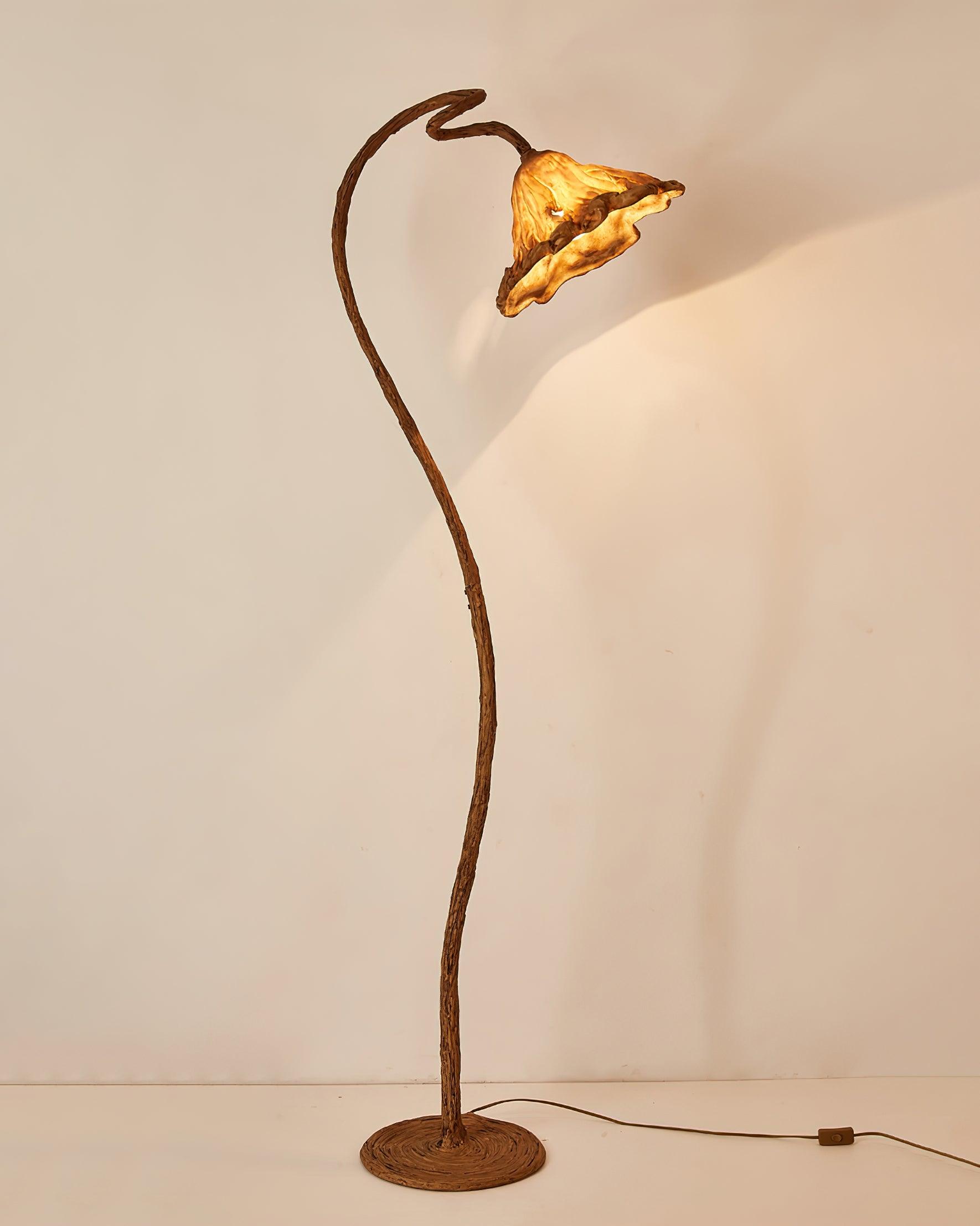 Elegant Lotus Leaf Floor Lamp Modern Resin Standing Light with Organic Design