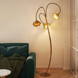 Elegant Lotus Leaf Floor Lamp Modern Resin Standing Light with Organic Design