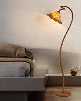 Elegant Lotus Leaf Floor Lamp Modern Resin Standing Light with Organic Design