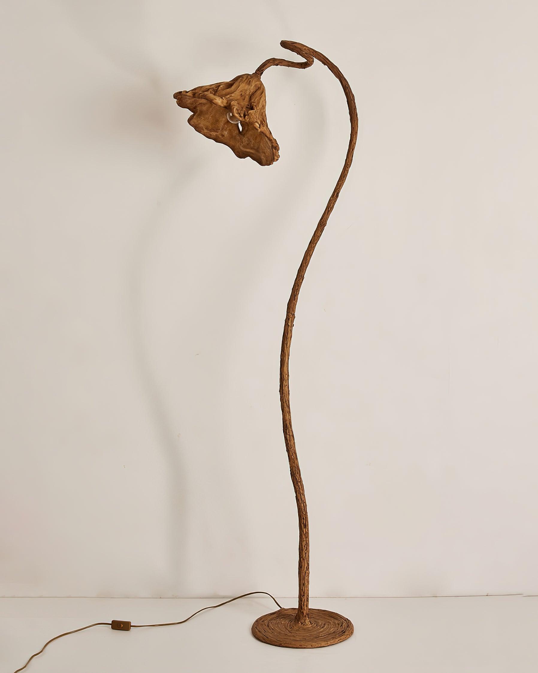 Elegant Lotus Leaf Floor Lamp Modern Resin Standing Light with Organic Design